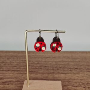 Pendiente mariquita aro mini