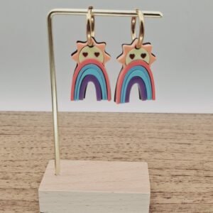 Pendiente arcoiris sol aro