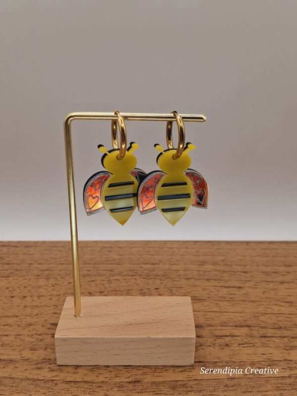 Pendiente abeja aro